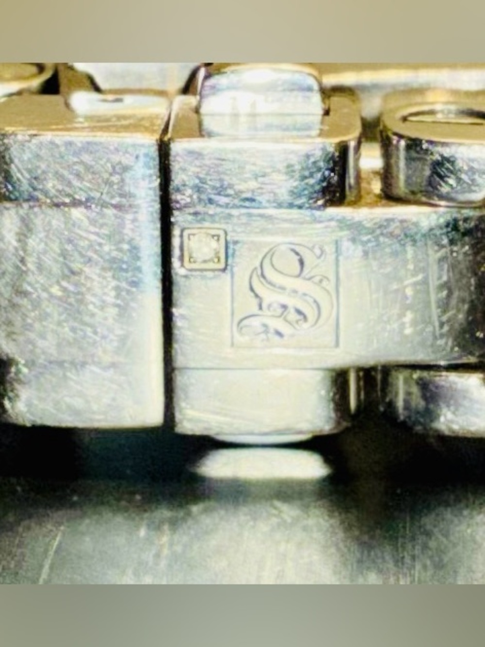 Russell Simmons Maltese Cross Link Bracelet. Stainless Steel w 1/10 CT Diamond - Picture 7 of 7